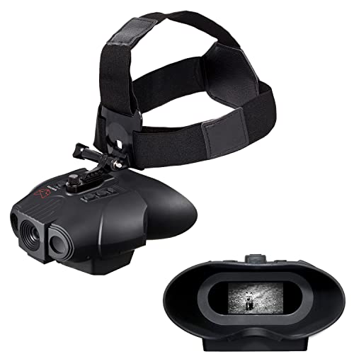 Nightfox Red HD Digital Night Vision Goggles | 1x Magnification, Extra Wide FOV for Close Quarters | Covert 940nm Infrared | Records 1080p Video + Audio | USB Rechargeable | Security