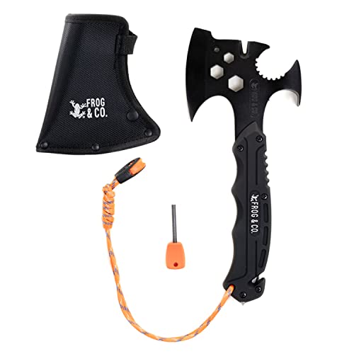 Zombinator™ Survival Hatchet - Multi Tool Axe, Camp Axe, Camping Hatchet, Survival Gear- Ideal Add-on to Your Camping Equipment or Camping Gadgets - Lightweight Camp Axe for Your Outdoor Activities