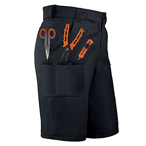 Palmyth Men's Fishing Short Quick Dry 10.5” Sun Protection UV UPF 50+ Cargo Shorts Water Resistant for Saltwater Freshwater