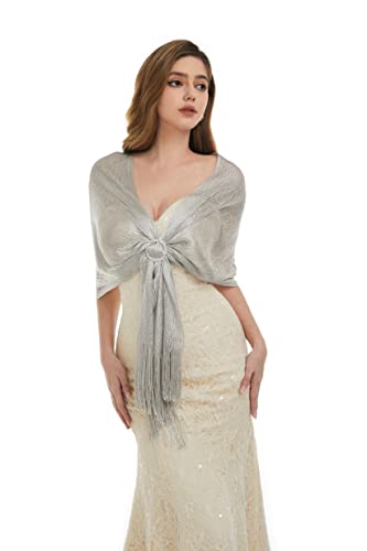 Sparkly Shawls and Wraps for Evening Dresses,Shawl Wraps for Women Wedding Party with Buckle